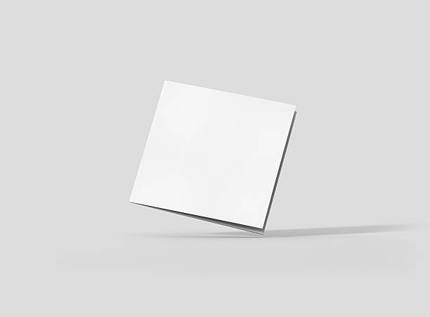 istock Photorealistic SquareTrifold Brochure Mockup on light grey background. 627943704