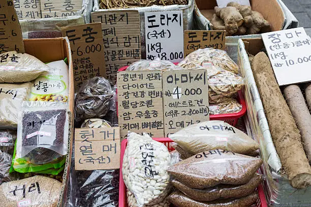 Spices in korean market