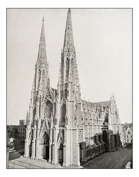 istock Antique photograph of St. Patrick Cathedral, New York 627965284