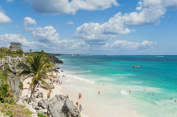 Beautiful beach on the Caribbean coast. Tulum, Mexico