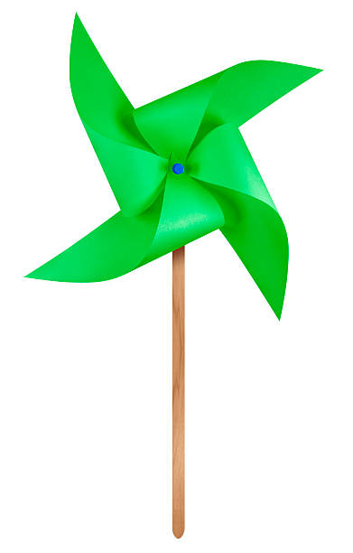 istock Paper windmill pinwheel - Green 627967612