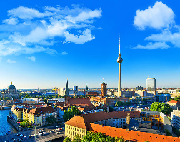 istock Skyline of Berlin (Germany) with TV Tower at dusk 627968280
