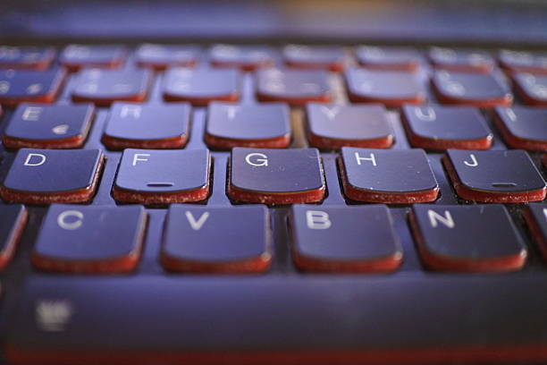 istock Black and Red Laptop Keyboard 627975164