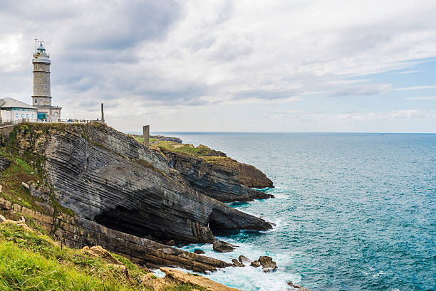 istock Rocky coastline along cliffs in Santander, Spain 627977764