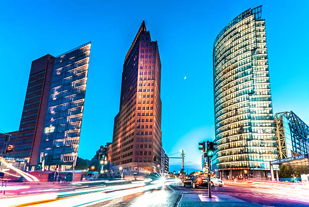 istock lights of traffic at blue hour over Postdamer Platz 627983926