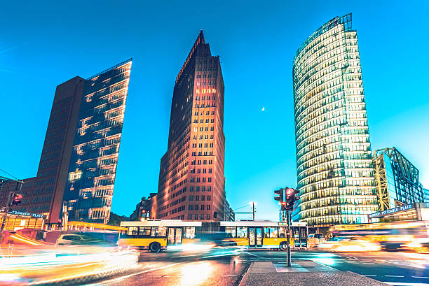 istock traffic at blue hour at Postdamer Platz in Berlin 627984102