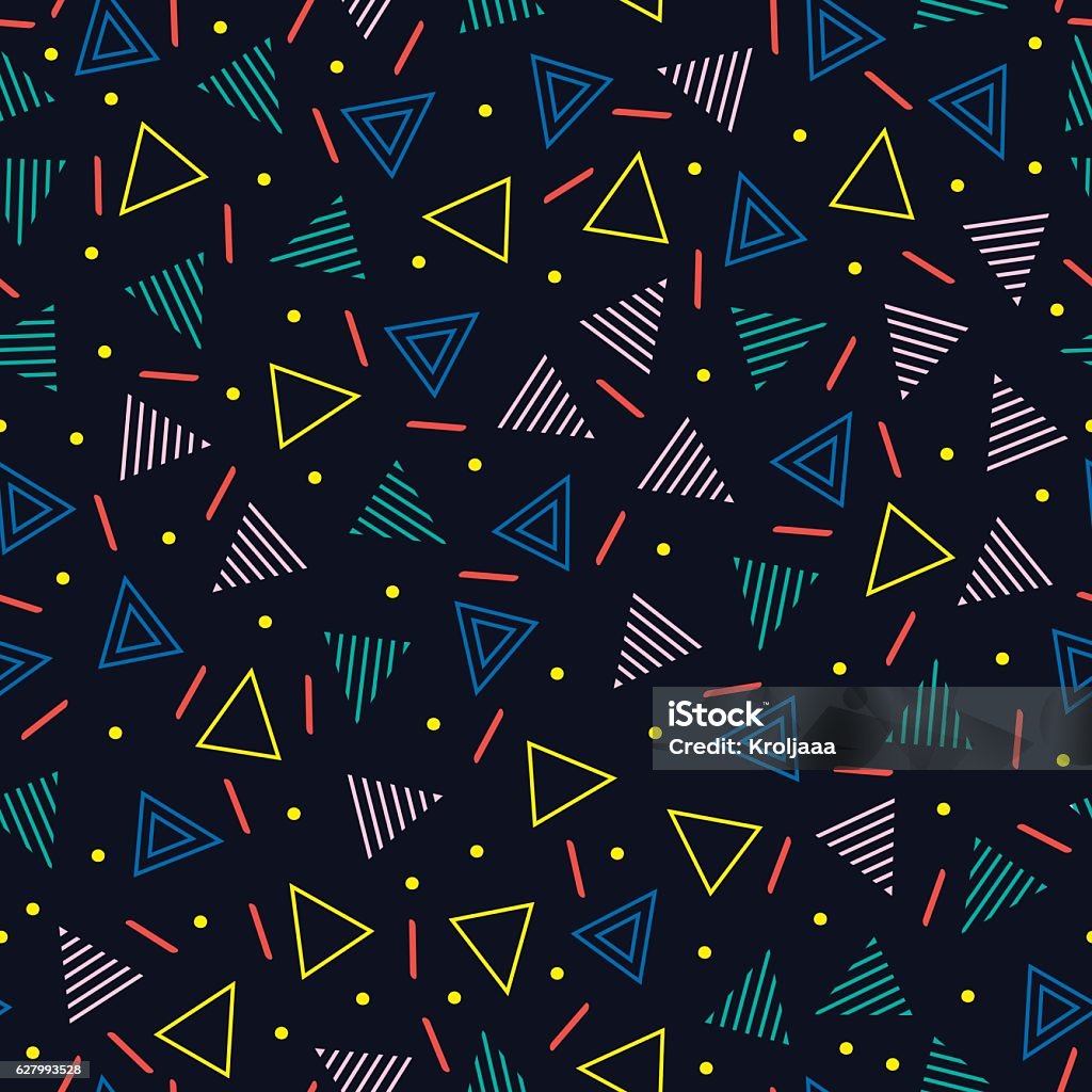 90s Line Texture Line Shapes Seamless Patterns Fashion 8090s Jumble Textures Triangle ...