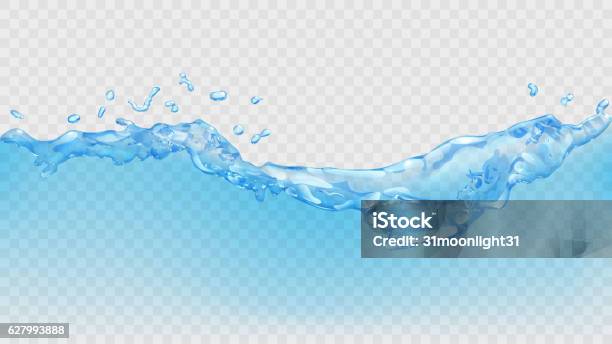 Transparent Water Wave Stock Illustration - Download Image Now - Water, Splashing, Backgrounds