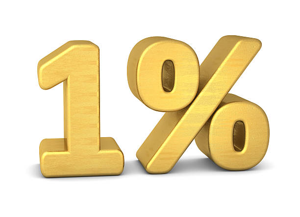 istock 1 percent symbol 3d gold 627994894