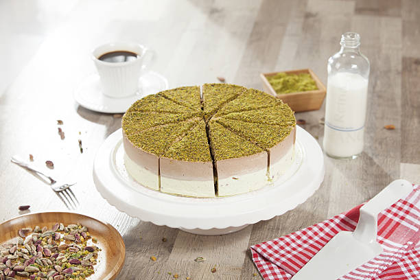 istock Slices of pistachio cake 627996022