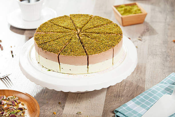 istock Slices of pistachio cake 627996052