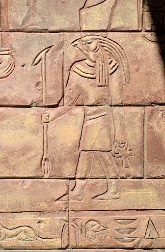 Egyptian hieroglyphics god Horus the son of Osiris and Isis