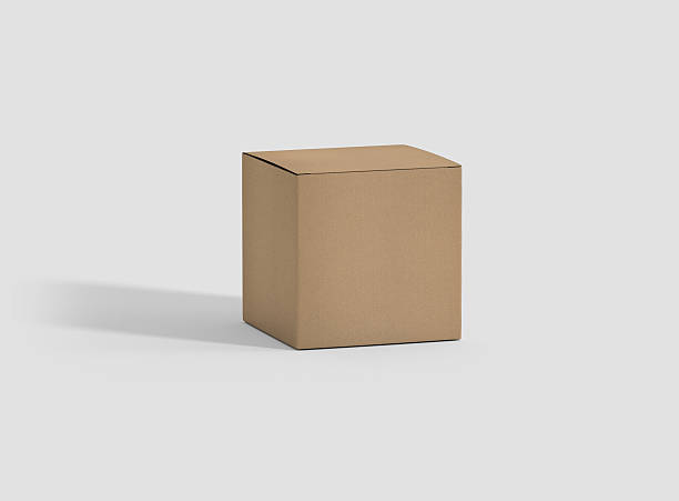istock Photorealistic high quality Square Rectangle Kraft Package Box Mockup. 628003956