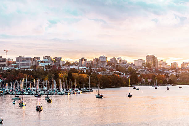 istock Autumn Sunset at False Creek in Vancouver, Canada 628004156