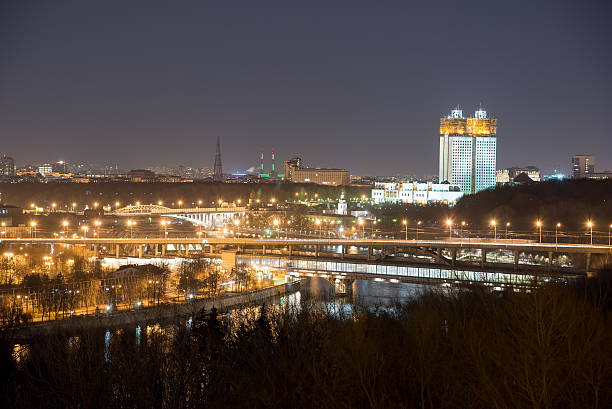 istock Russian academy of sciences at night. Moscow. 628004826