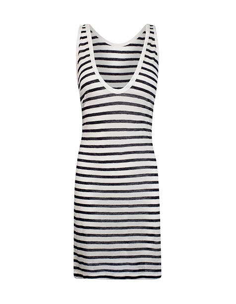 istock White Dress with Black Horizontal Stripes On Invisible Mannequin Cut-out 628015824