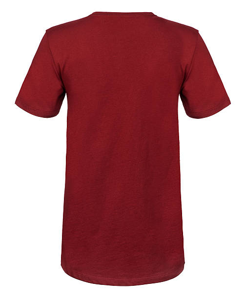 istock Rear Cut-out of Plain Maroon Shirt on Invisible Mannequin 628015890