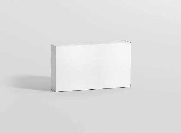 Photo of Photorealistic high quality Wide Flat Rectangle Package Box Mockup.