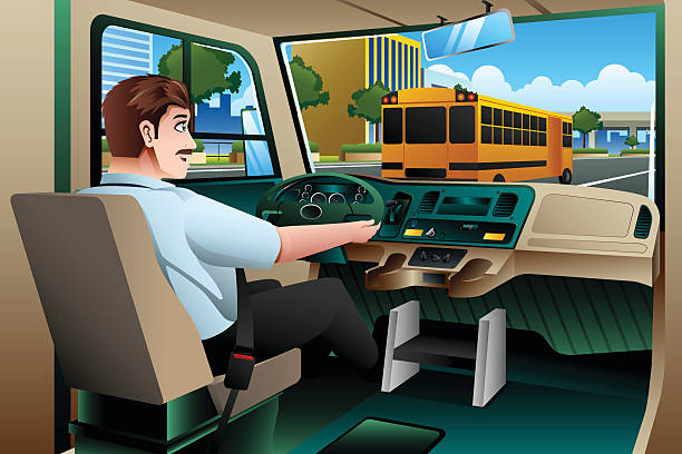 School Bus Driver Driving A Bus Stock Illustration - Download Image Now -  Driving, Bus Driver, Driver - Occupation - iStock