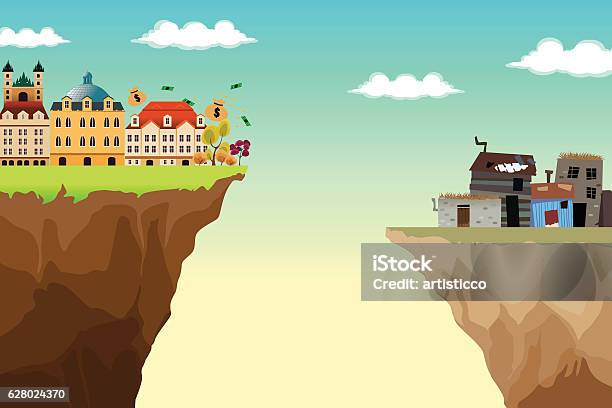 Conceptual Illustration Of Gap Between Rich And Poor Stock Illustration -  Download Image Now - iStock