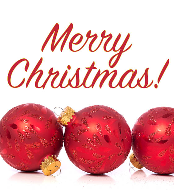 istock Christmas Ornaments on white background w/ 