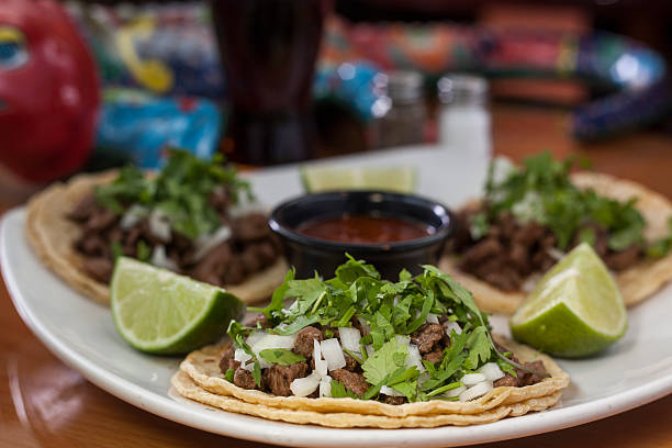istock Mexican tacos, restaurant tacos 628029060