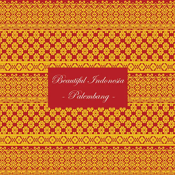 Vector illustration of Palembang-Indonesia Traditional Seamless Pattern Vector