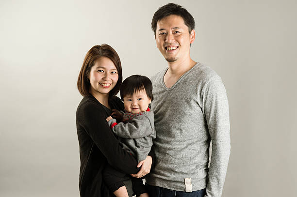 Japanese family  in studio shot