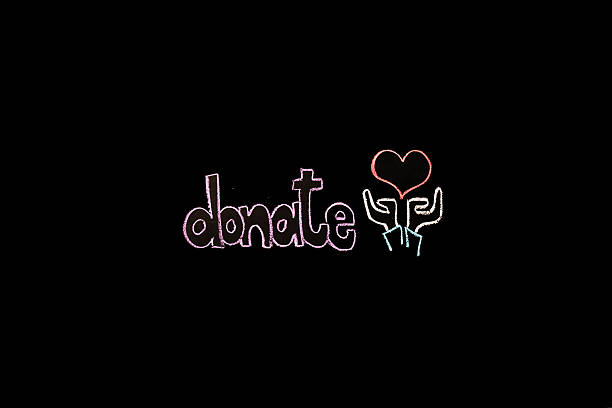 text donate against black backdrop - illustration - good samaritan imagens e fotografias de stock