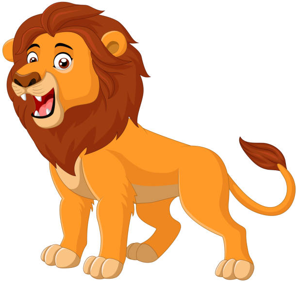 Cartoon lion roaring Illustration of Cartoon lion roaring lion stock illustrations