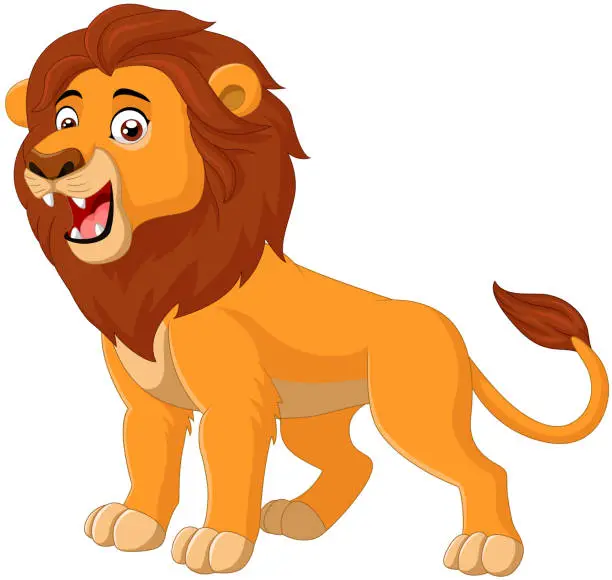 Vector illustration of Cartoon lion roaring