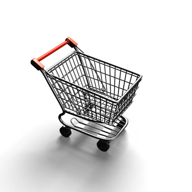 istock 3D rendering shopping cart top view 628034604
