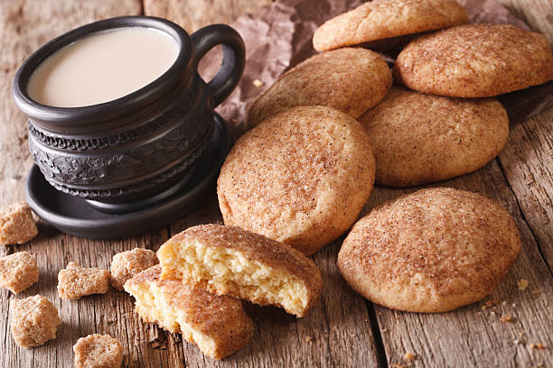 istock cookies Snickerdoodle and coffee with milk close-up on the table 628035816
