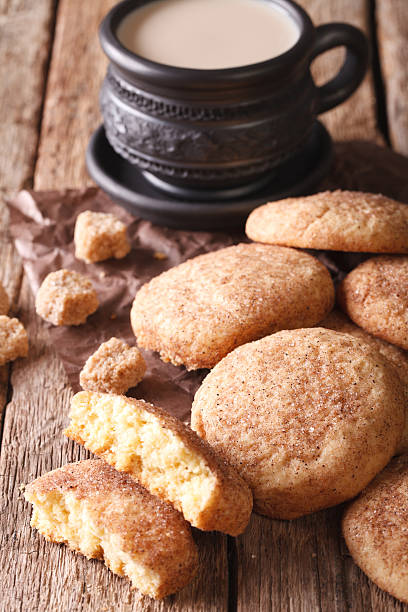istock cookies Snickerdoodle and coffee with milk close-up on the table 628035910