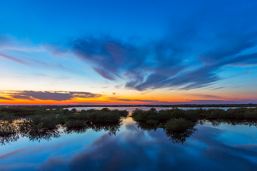 Sunset over water - Merritt Island Wildlife Refuge, Florida