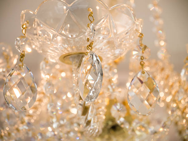 istock Crystal glass glittering chandelier 628038826