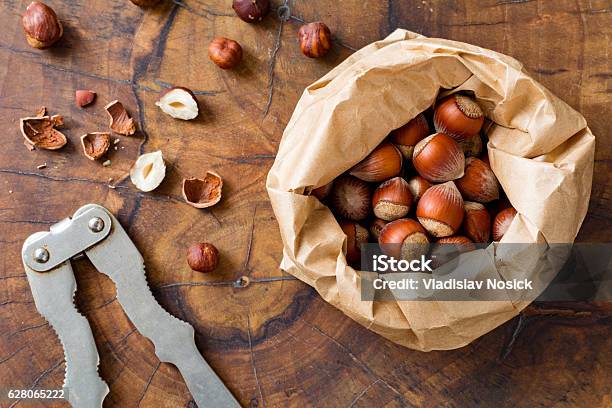 Hazelnuts In Paper Sack Stock Photo - Download Image Now - Hazelnut, Nutcracker, Anise