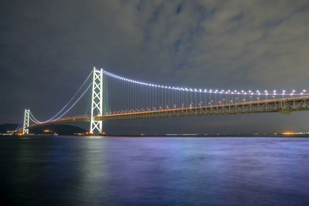 istock Akashi Kaikyo bridge at night  Kobe port , Japan 628065260