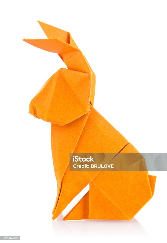 Lapin de Pâques d’origami orange - Photo de Origami libre de droits