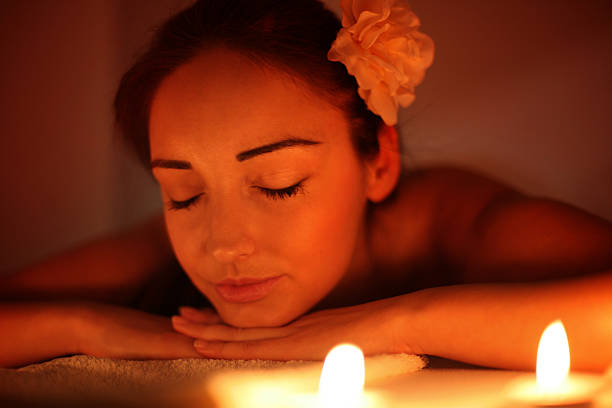 istock Woman enjoying a massage treatment. 628075984