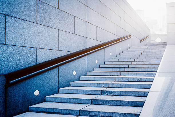 istock perspective view of granite stairs and wall 628075994