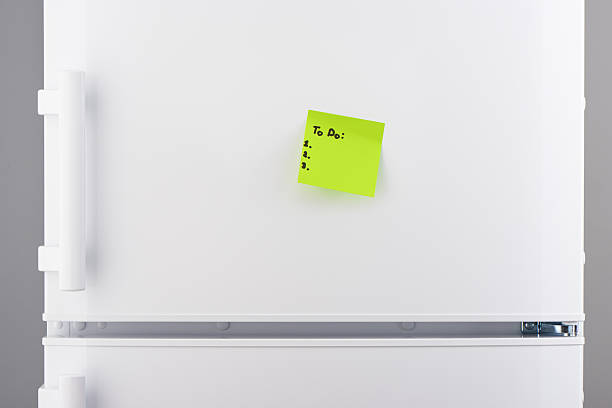 istock To do list on green note paper on white refrigerator 628078684