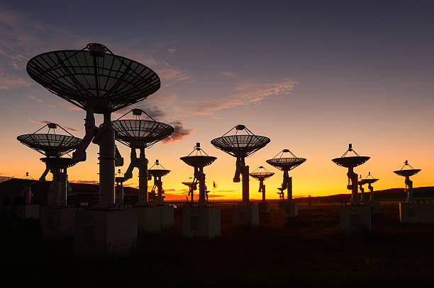 istock Observatory antenna in the sunset 628084618