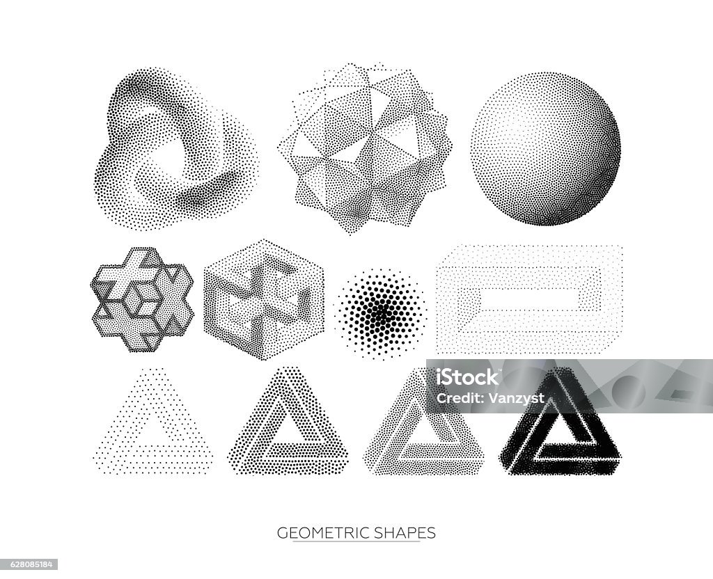 Set of geometric shapes Big set of stylized geometric shapes. Design elements perfectly complement creative projects Abstract stock vector