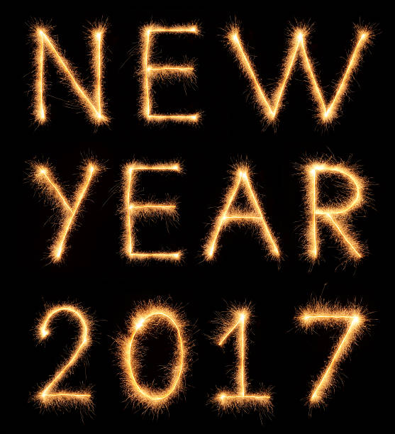istock NEW YEAR 2017 lettering drawn with bengali sparkles 628086902