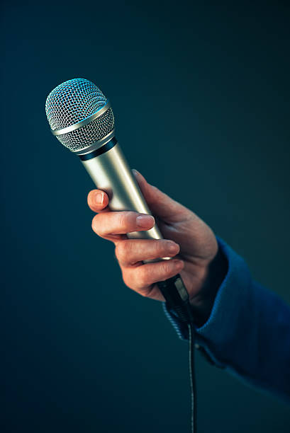 istock Elegant female journalist conducting business interview or press 628087932