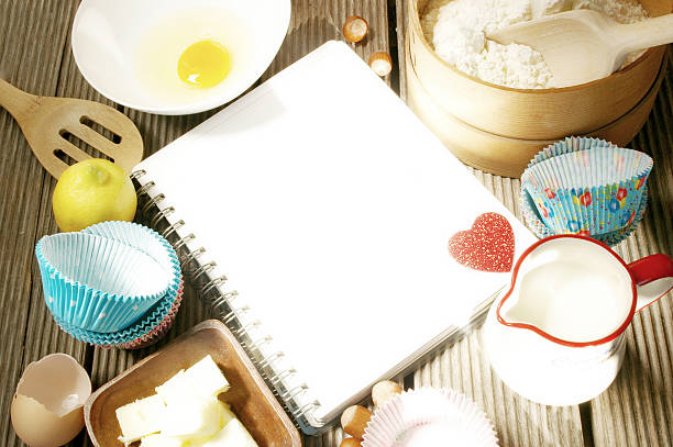 Baking ingredients stock photo