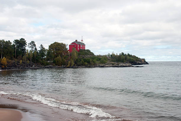 istock Marquette Harbor Lighthouse: view from the breakwater, Michigan, 628089782