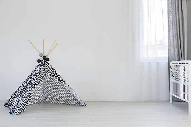 istock Child room with play tent 628090588