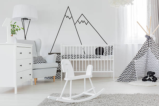 istock Child bedroom with wall decal 628090616